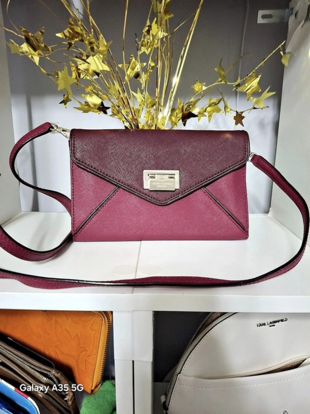 Kate Spade New York Wesley Pl Natalie Envelope Crossbody Bag Burgundy & Magenta